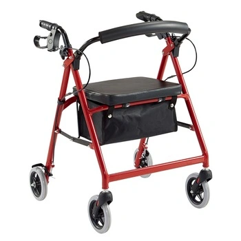 Andador con andador de aluminio plegable ligero vendedor caliente con asiento para personas mayores